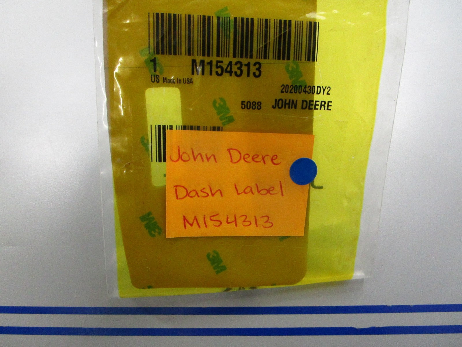 *NEW OEM* 0810 John Deere Dash Label M154313