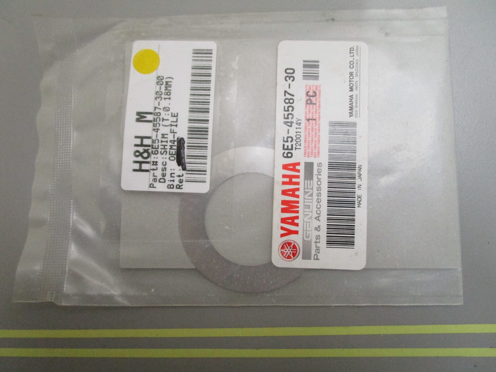 *NEW OEM* 0810 Yamaha (T:0.18MM) Shim 6E5-45587-30-00