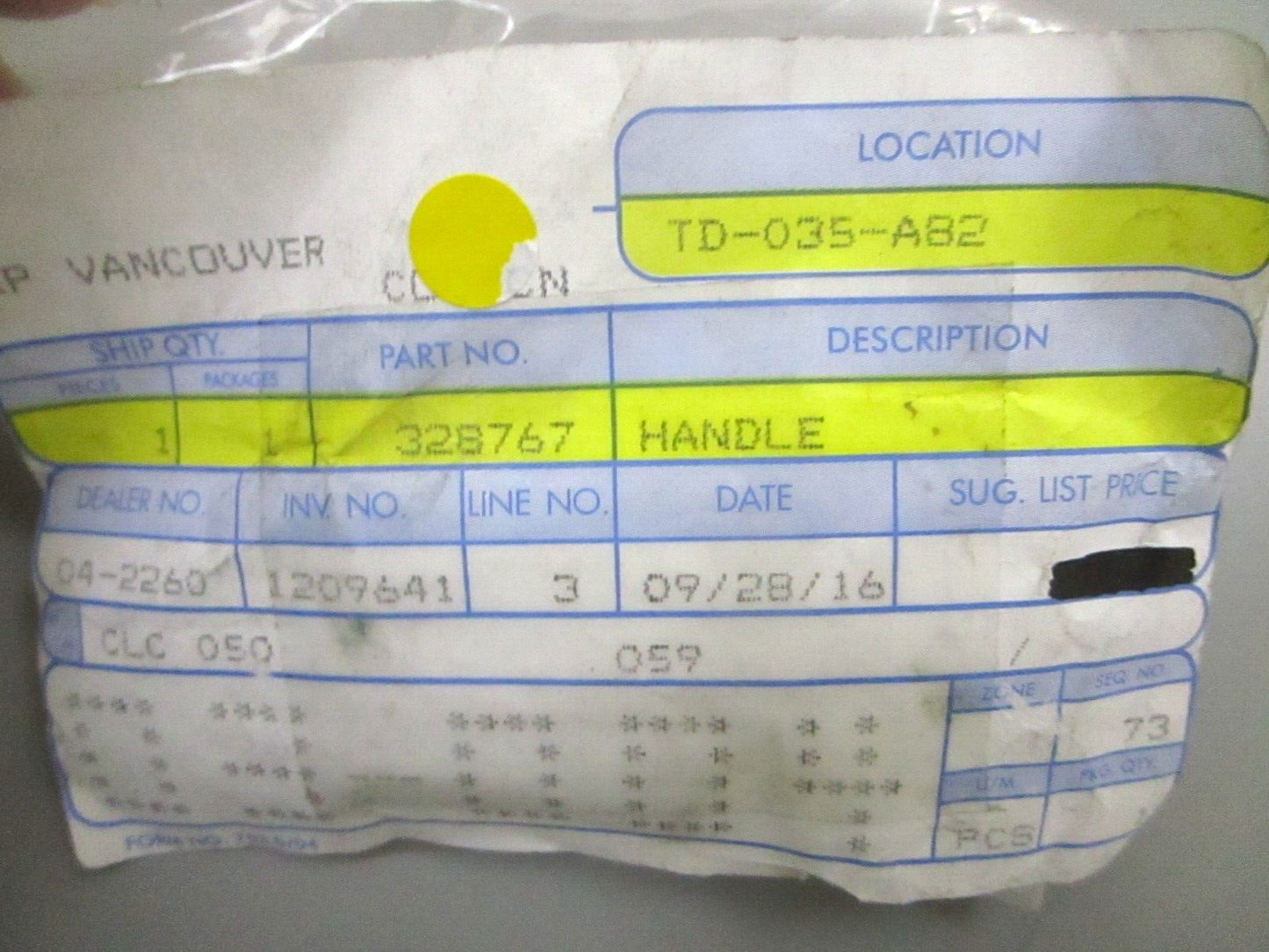 *NEW OEM* 0750 OMC Johnson Evinrude HANDLE 328767 0328767