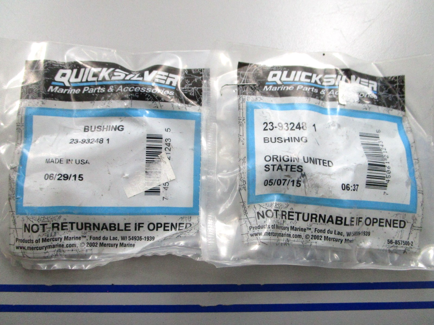 *NEW OEM* (LOT OF 2) 0810 Mercury Quicksilver Bushing 23-932481