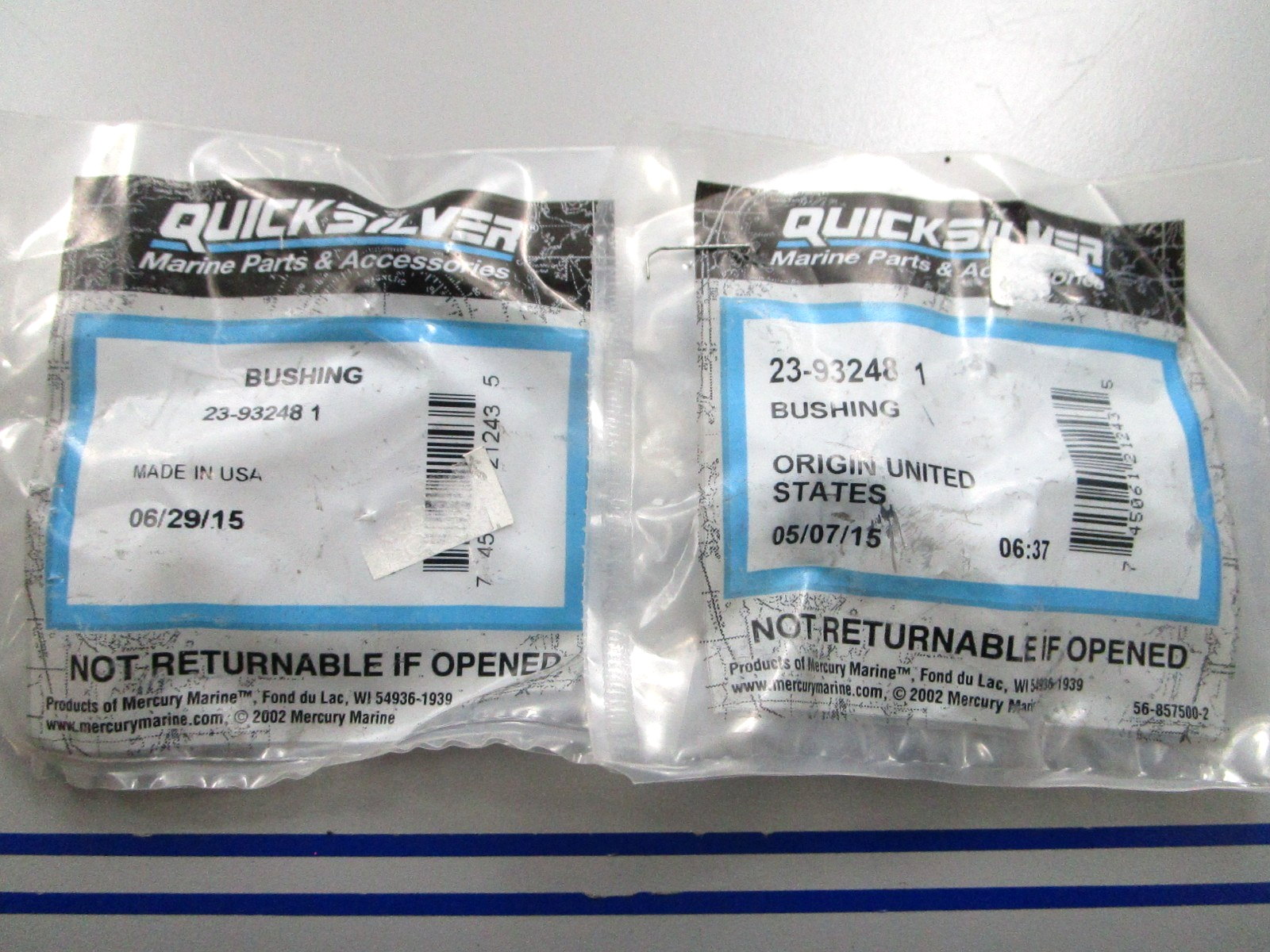 *NEW OEM* (LOT OF 2) 0810 Mercury Quicksilver Bushing 23-932481