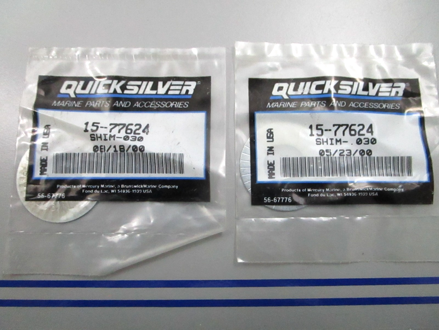 *NEW OEM* (LOT OF 2) 0810 Mercury Quicksilver .030 Shim 15-77624