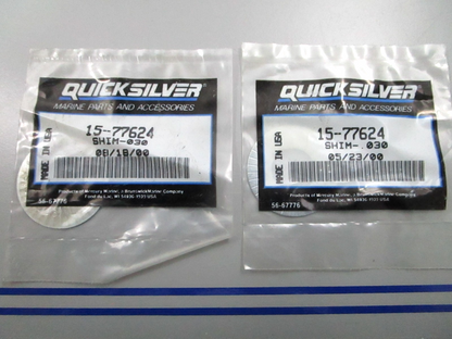 *NEW OEM* (LOT OF 2) 0810 Mercury Quicksilver .030 Shim 15-77624