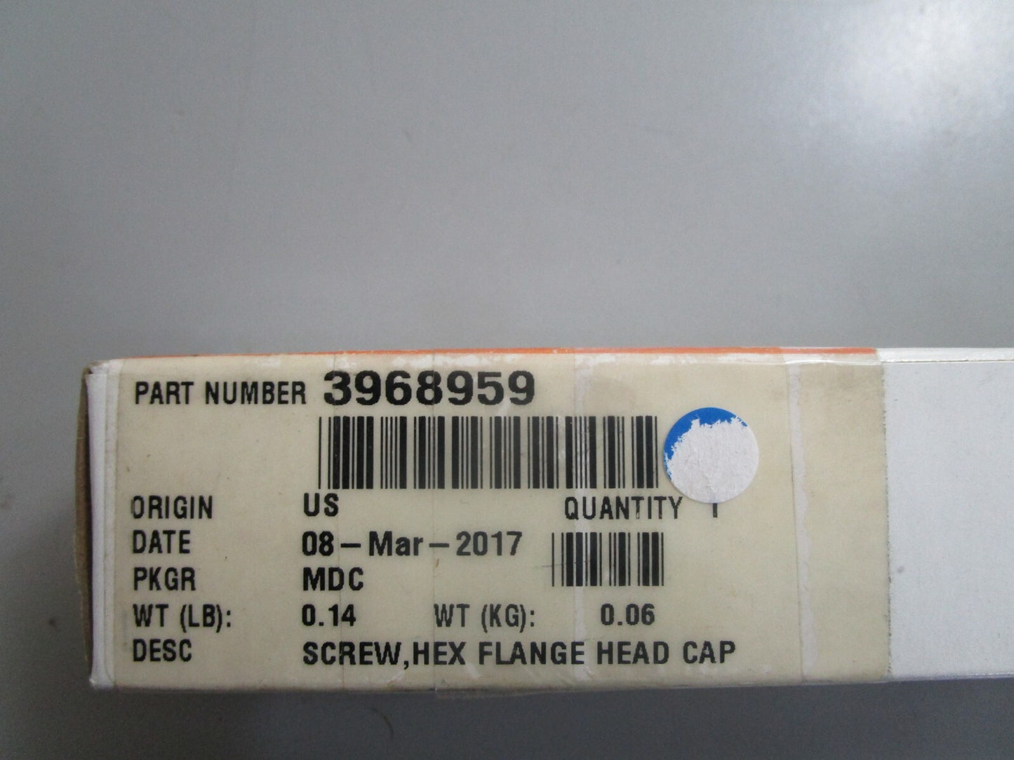 *NEW OEM* 0810 Cummins Hexagon Flange Head Cap Screw 3968959