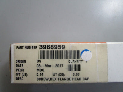 *NEW OEM* 0810 Cummins Hexagon Flange Head Cap Screw 3968959