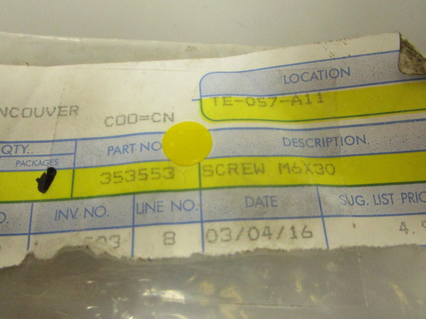 *NEW OEM* (LOT OF 3) 0750 OMC Johnson Evinrude SCREW M6 30 353553 0353553