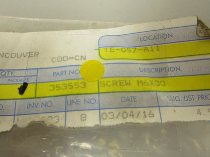 *NEW OEM* (LOT OF 3) 0750 OMC Johnson Evinrude SCREW M6 30 353553 0353553