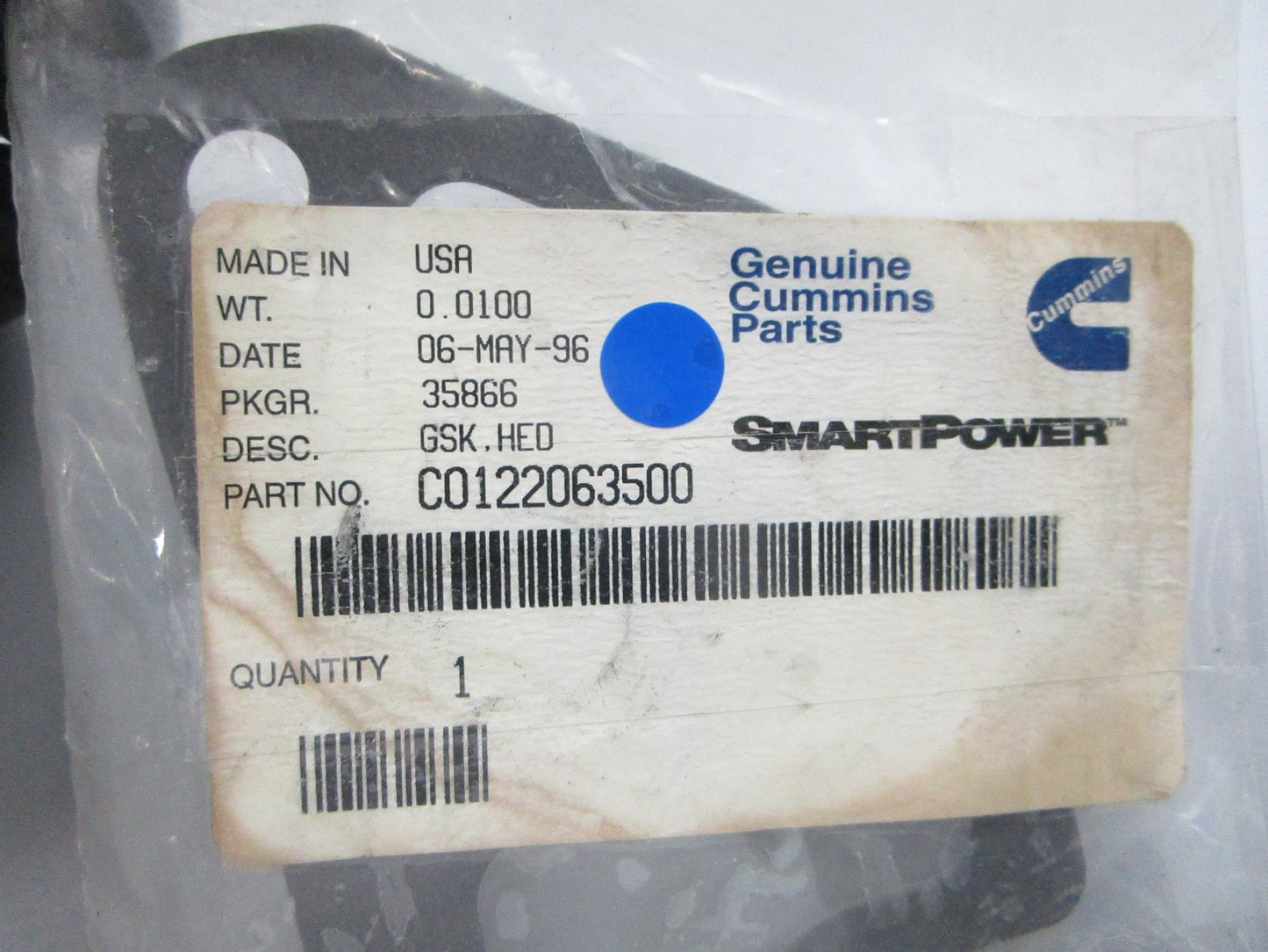 NEW OEM C0122063500 Cummins Head Gasket 0810