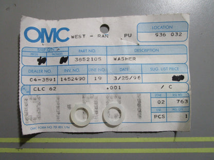 *NEW OEM* (LOT OF 2) 0810 OMC Johnson Evinrude Washer 3852105
