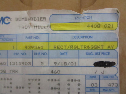 *NEW OEM* 0820 OMC Johnson Evinrude Rectifier/Regulator & Gasket Ay 439561