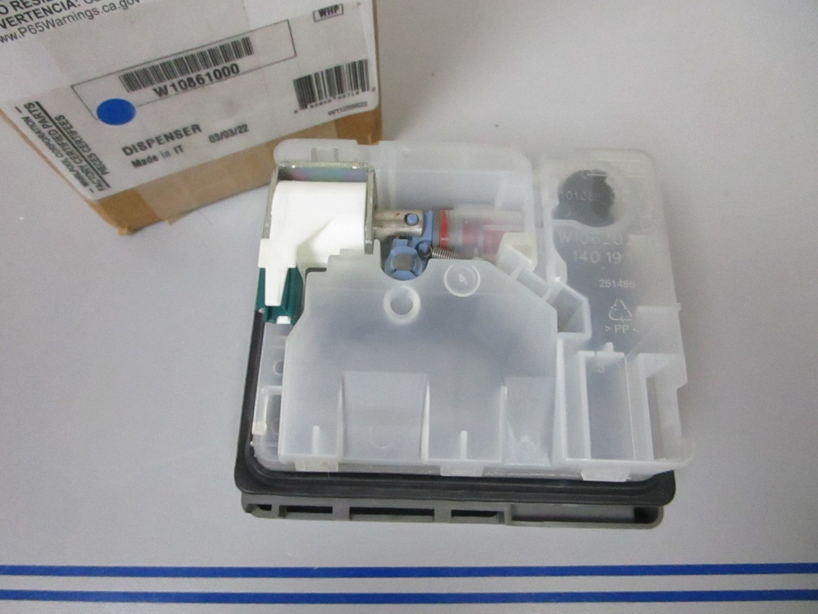 NEW OEM W10861000 Whirlpool Dishwasher Detergent Dispenser 0720