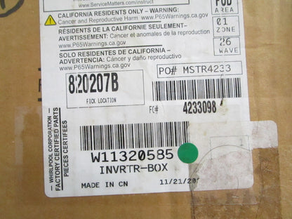 Whirlpool NEW OEM Inverter Board W11320585 NOS Genuine Factory Part 0820