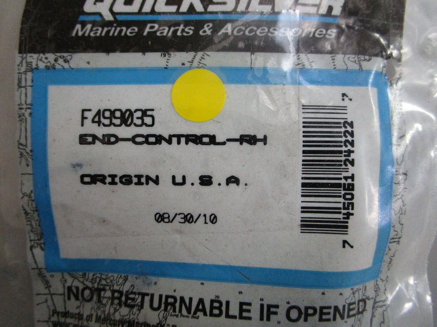 *NEW OEM* 0820 Mercury Quicksilver Right Hand Control End F499035