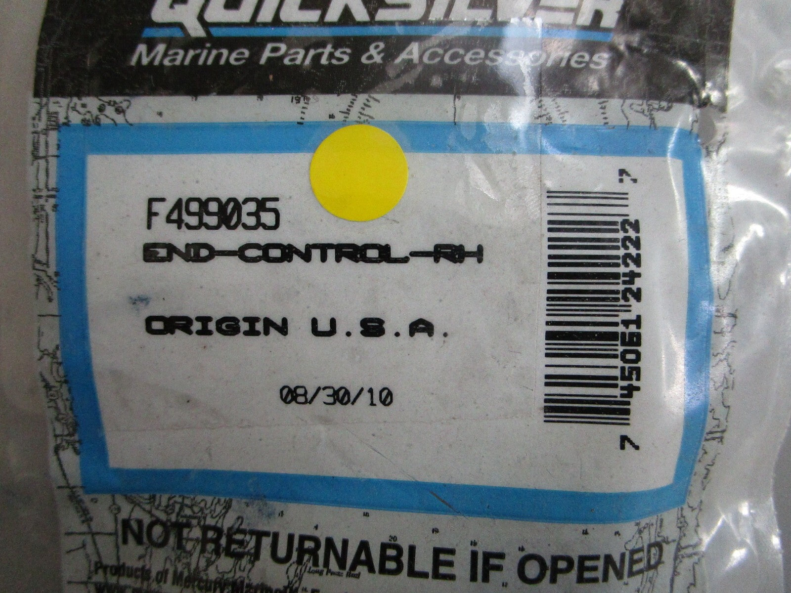 *NEW OEM* 0820 Mercury Quicksilver Right Hand Control End F499035