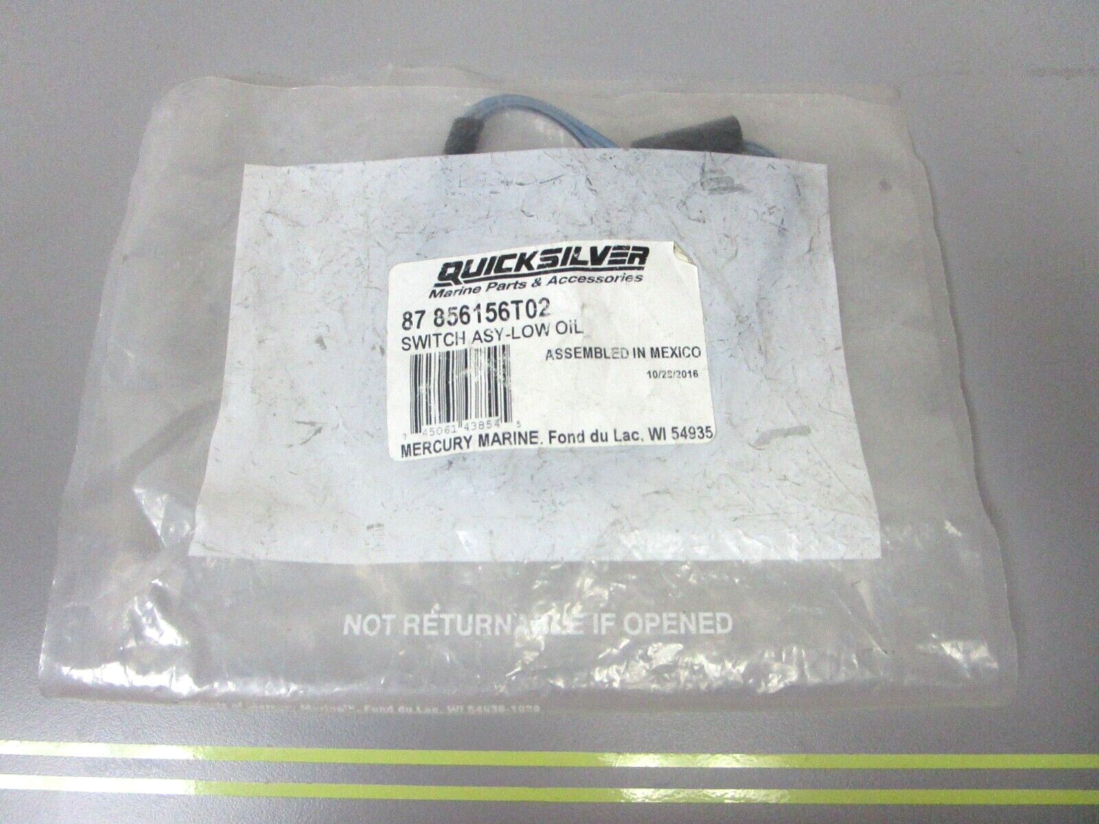 *NEW OEM* 0750 Mercury Quicksilver LOW OIL SWITCH ASSY 87-856156T02