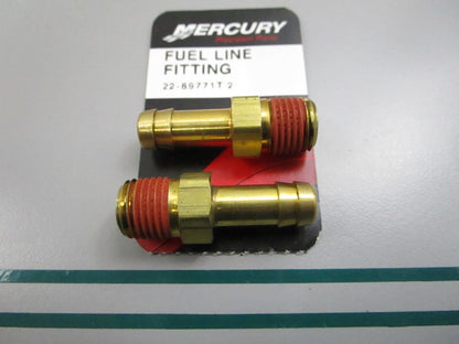 NEW OEM (LOT OF 2) 22-89771T2 Mercury Quicksilver Fuel Line Fitting 0810