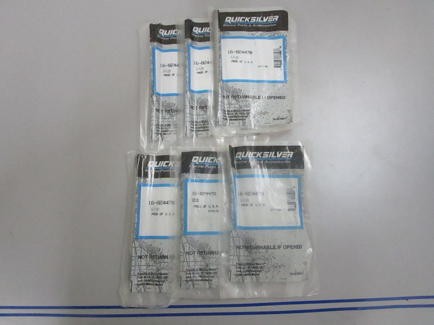 *NEW OEM* (LOT OF 6) 0810 Mercury Quicksilver Stud 16-824470