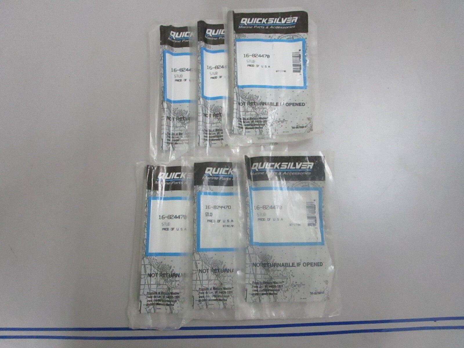 *NEW OEM* (LOT OF 6) 0810 Mercury Quicksilver Stud 16-824470