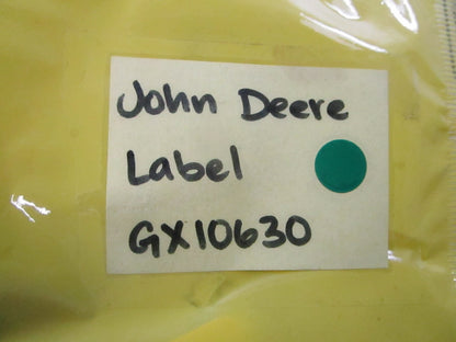 NEW OEM GX10630 John Deere Label 0810