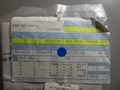 *NEW OEM* 0810 OMC Johnson Evinrude Fuel Press Test Kit 5010756