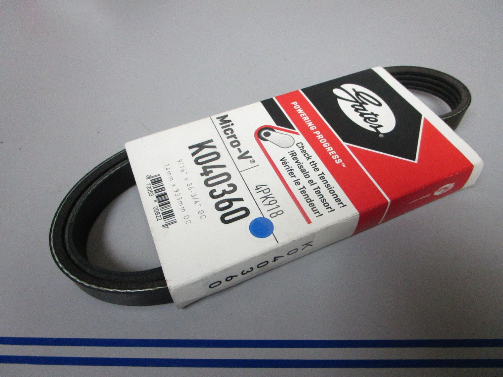 NEW K040360 Gates Micro-V 9/16" x 36 ¾" Serpentine Belt 0720