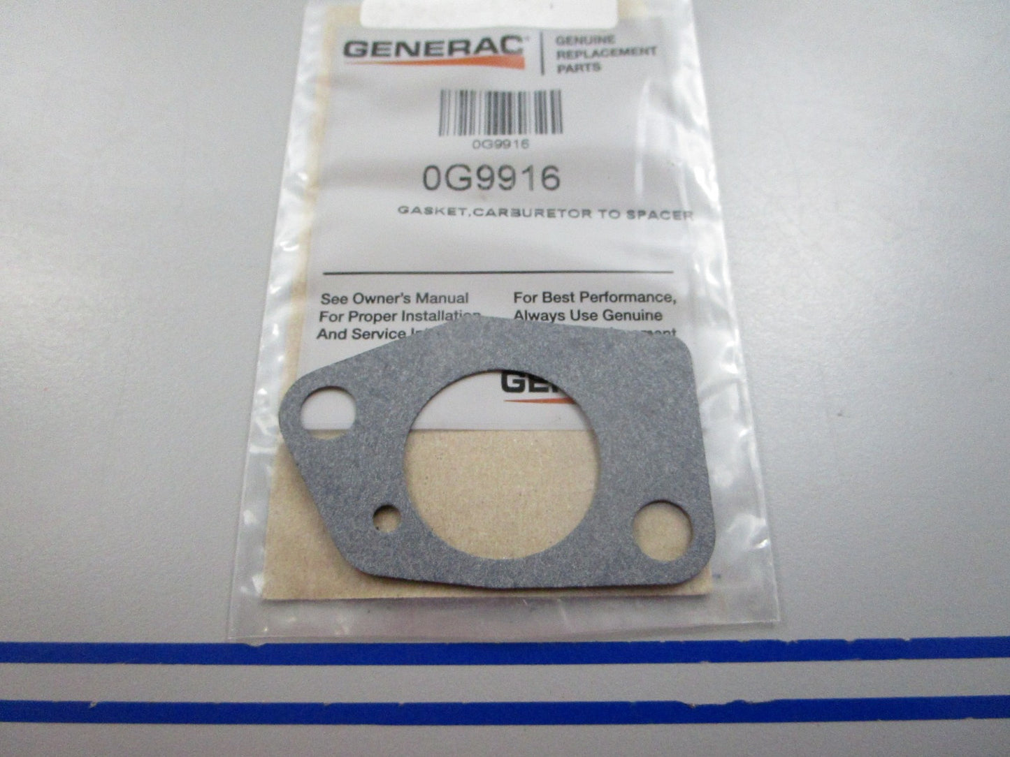 NEW OEM 0G9916 Generac Carburetor Spacer Gasket 0810
