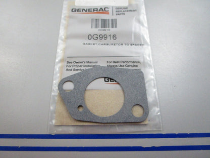 NEW OEM 0G9916 Generac Carburetor Spacer Gasket 0810