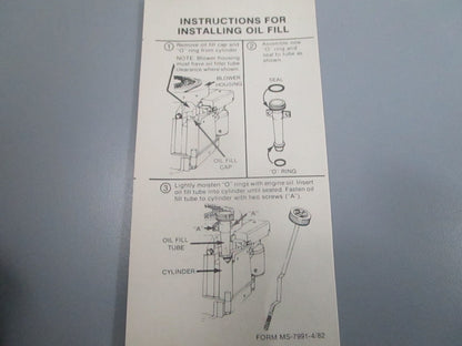 NEW OEM 395869 Briggs & Stratton Oil Tube Assembly 0810