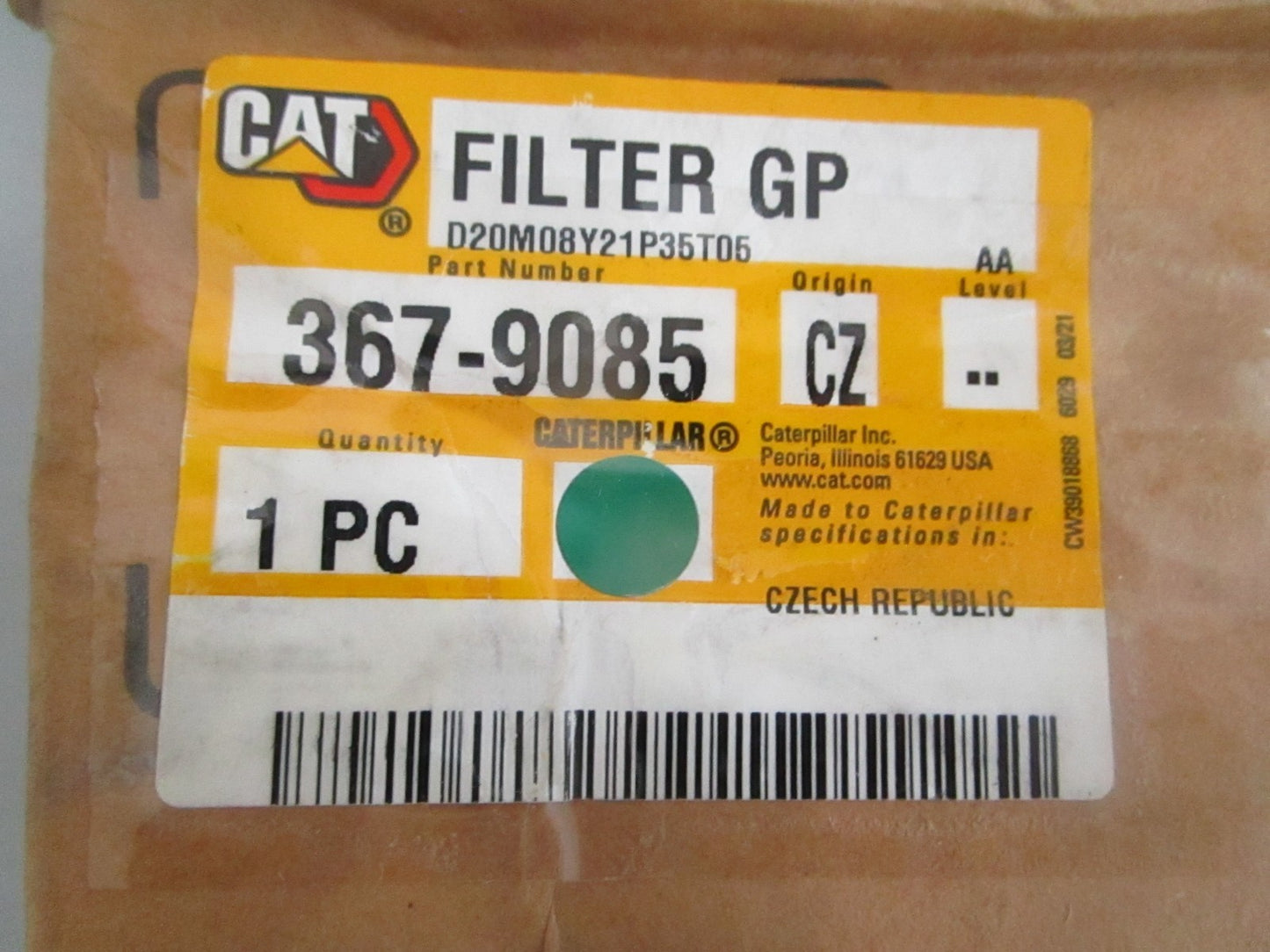 Caterpillar NEW OEM Fuel Water Separator Filter GP 367-9085 NOS 0820