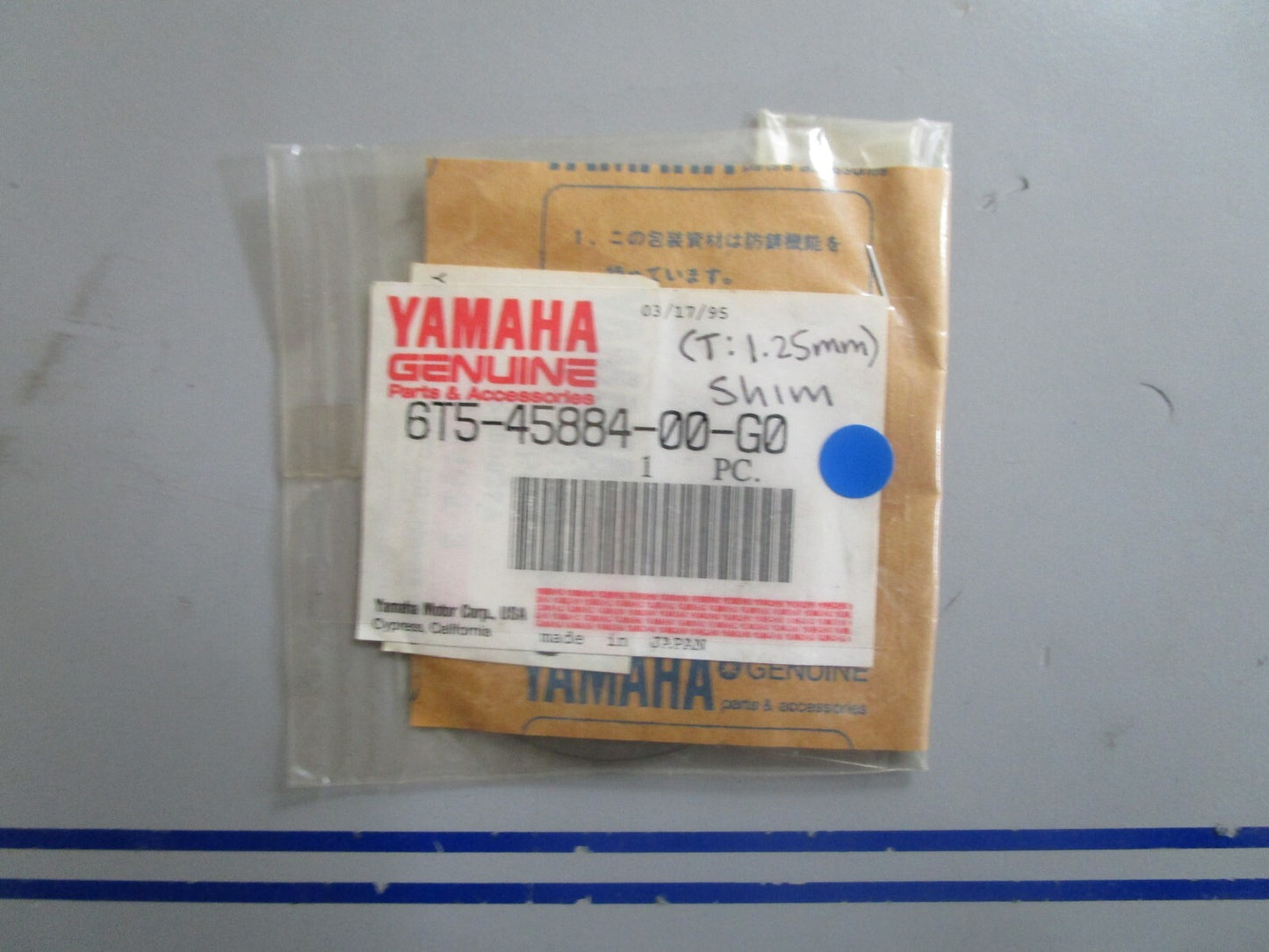 *NEW OEM* 0810 Yamaha (T:1.25MM) Shim 6T5-45884-00-G0