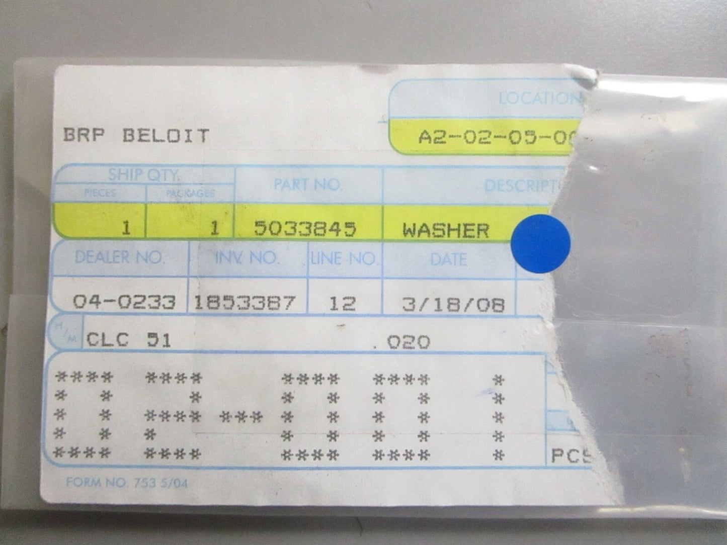 *NEW OEM* 0770 OMC Johnson Evinrude Washer 5033845 05033845