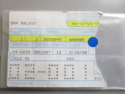 *NEW OEM* 0770 OMC Johnson Evinrude Washer 5033845 05033845