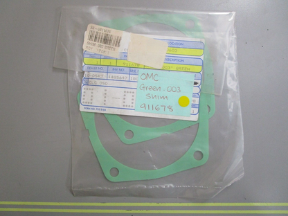 *NEW OEM* (LOT OF 2) 0770 OMC Johnson Evinrude Green .003 Shim 911678 0911678