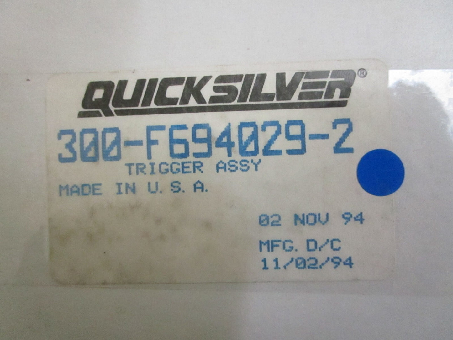 *NEW OEM* 0820 Mercury Quicksilver Trigger Assy 300-F694029-2