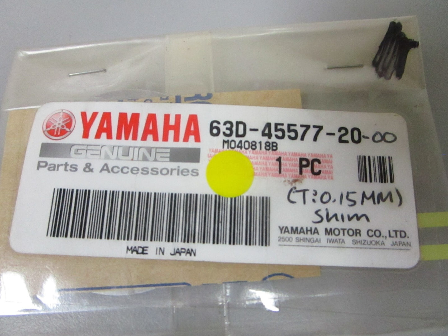 *NEW OEM* 0810 Yamaha (T:0.15MM) Shim 63D-45577-20-00