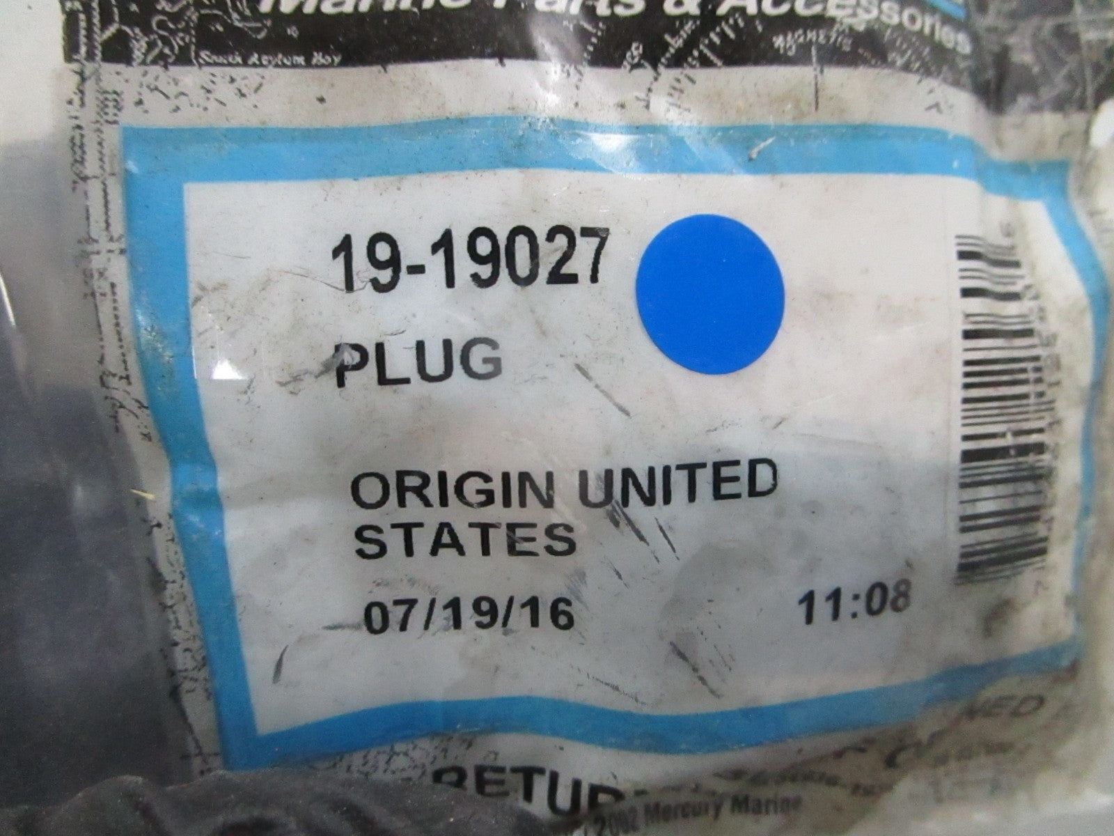 *NEW OEM* 0810 Mercury Quicksilver Plug 19-19027