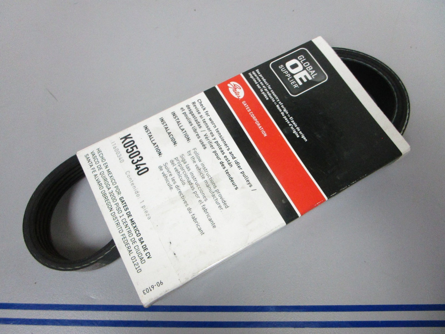 NEW K050340 Gates Micro-V 21/32" x 34 ⅝" Serpentine Belt 0720