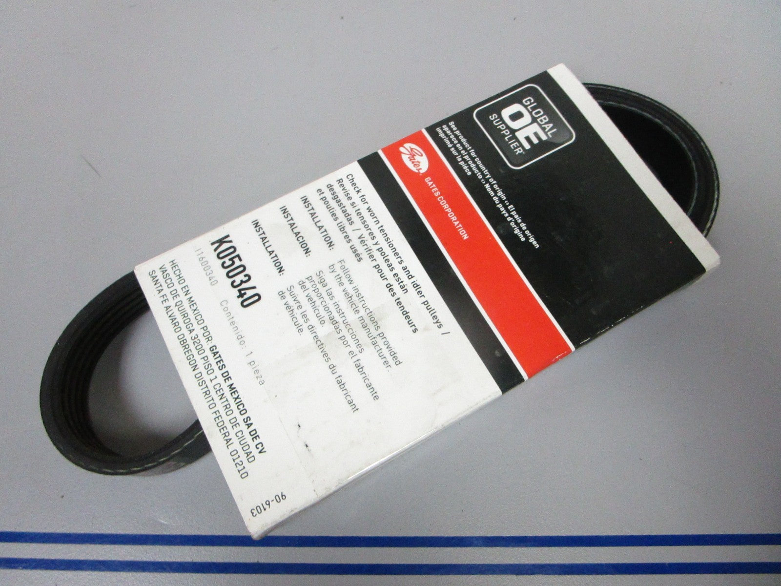 NEW K050340 Gates Micro-V 21/32" x 34 ⅝" Serpentine Belt 0720