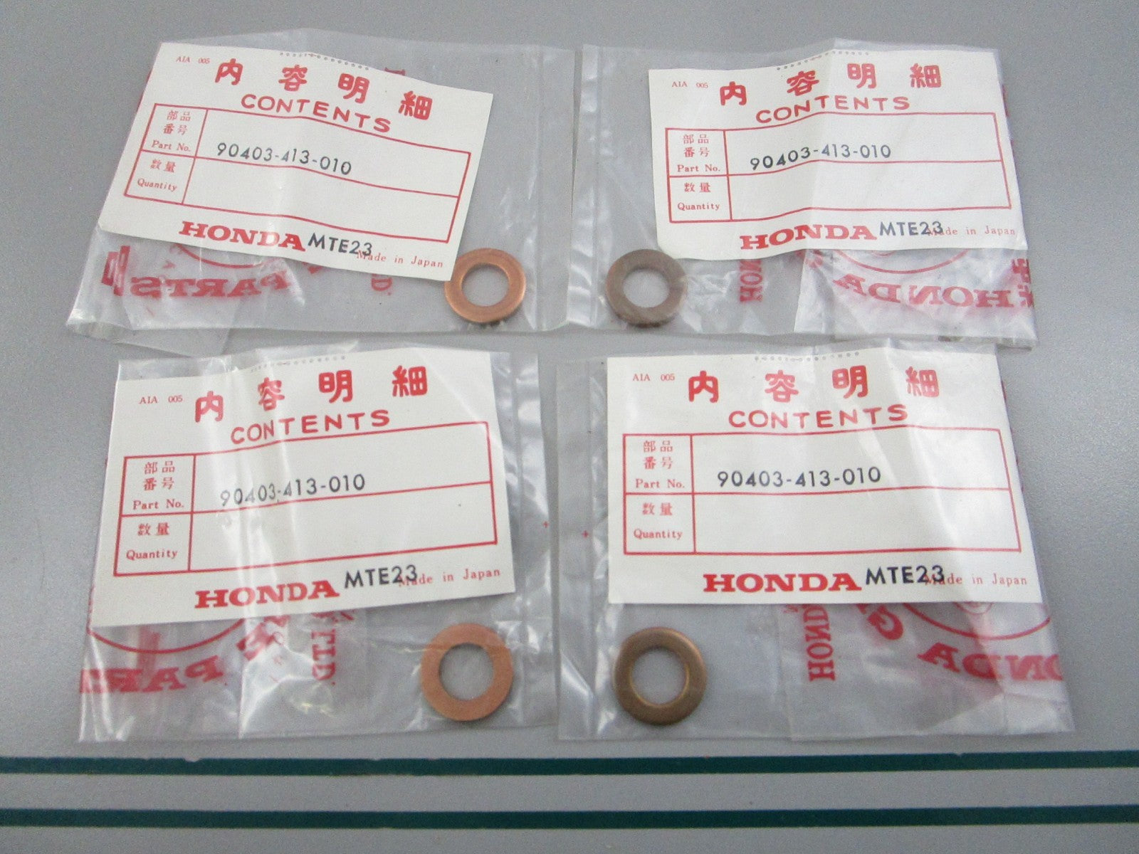 NEW OEM (LOT OF 4) 90403-413-010 Honda Washer 0810