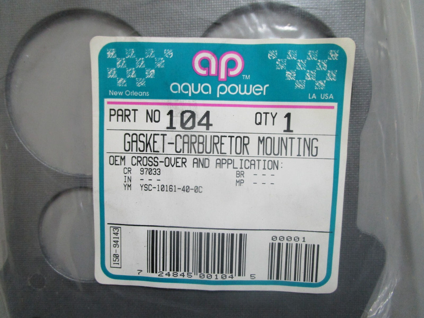 *NEW* 0810 Aqua Power Carburetor Mounting Gasket 104