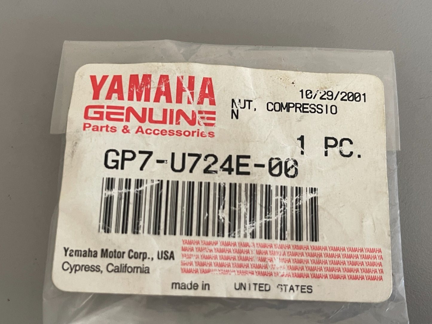 NEW OEM GP7-U724E-00-00 Yamaha Compression Nut 0810