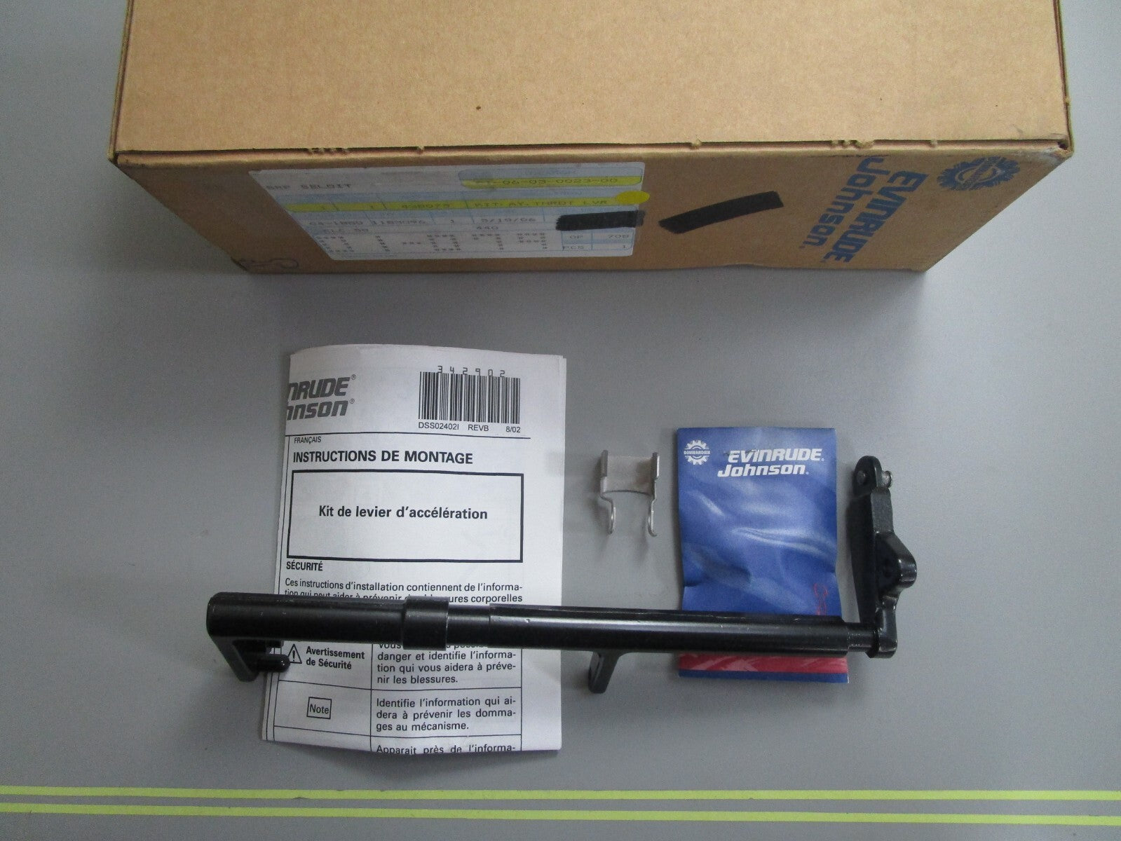 *NEW OEM* 0820 OMC Johnson Evinrude Throttle Lever Kit Ay 438075 0438075
