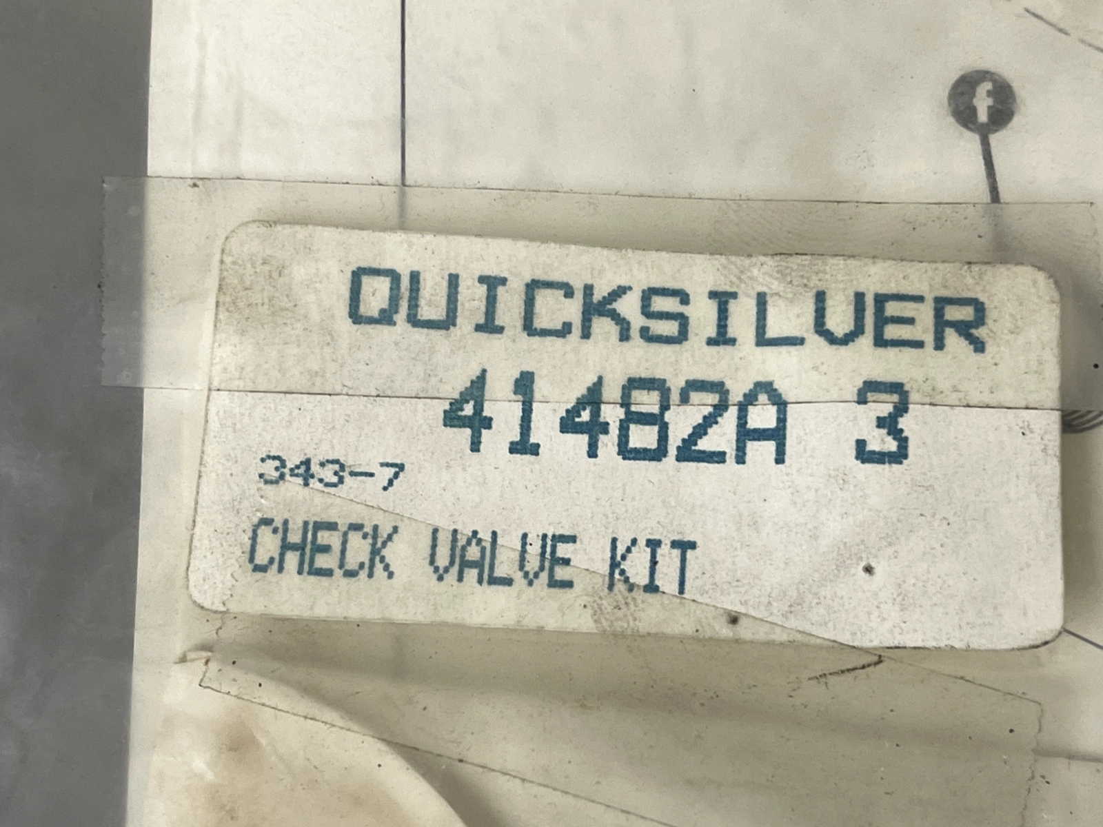 *NEW OEM* 0670 Mercury Quicksilver Check Valve Kit 41482A3 41482 A3