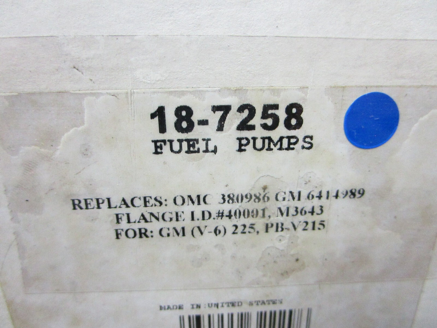 *NEW* 0720 Sierra Fuel Pump 18-7258 Replaces: Evinrude 380986