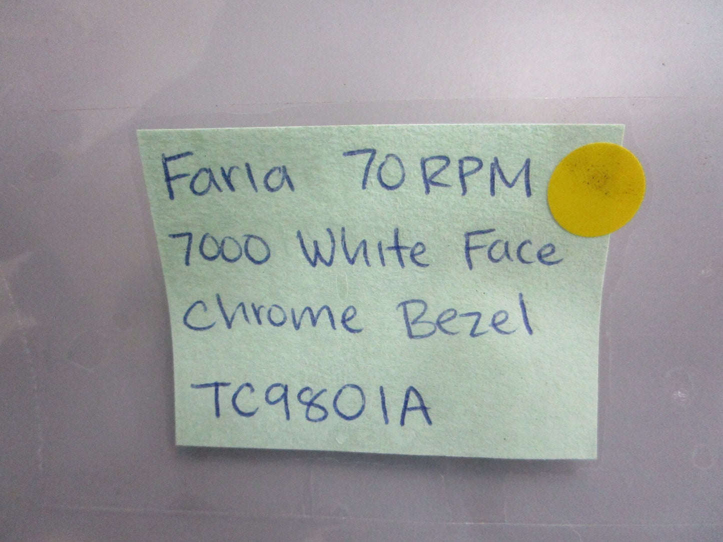 *NEW* 0820 Faria 70RPM 7000 White Face Chrome Bezel Tachometer TC9801A
