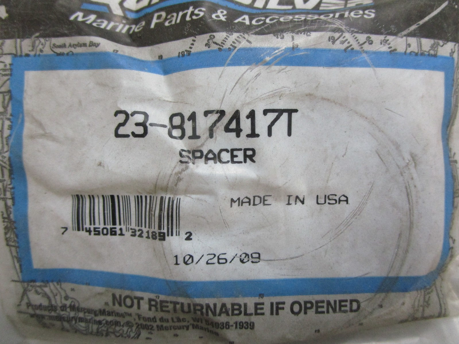 *NEW OEM* 0820 Mercury Quicksilver Spacer 23-817417T