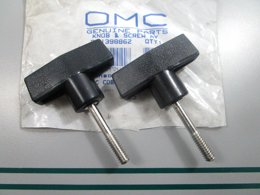 NEW OEM (LOT OF 2) 398862 0398862 OMC Johnson Evinrude Knob & Screw 0810