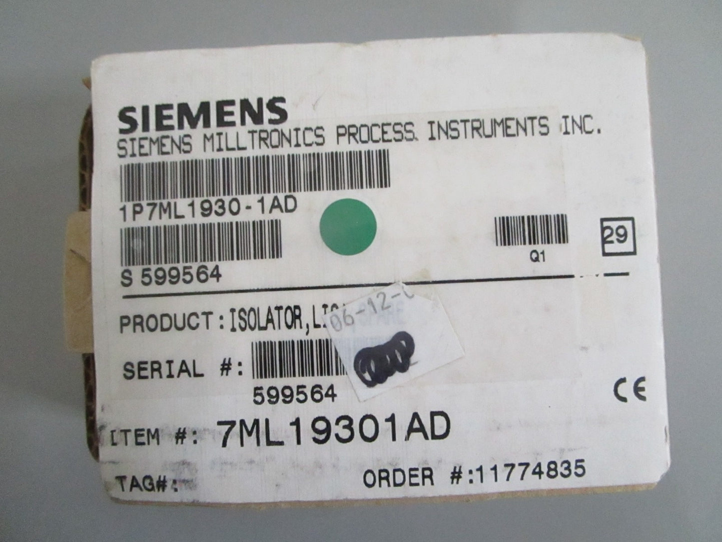 Siemens Milltronics 7ML1930-1AD Level Isolator NOS Genuine NEW OEM 0820