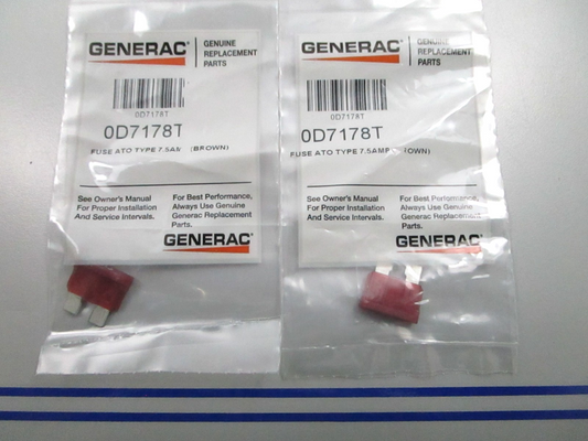 *NEW OEM* (LOT OF 2) 0810 Generac 7.5 AMP Fuse 0D7178T