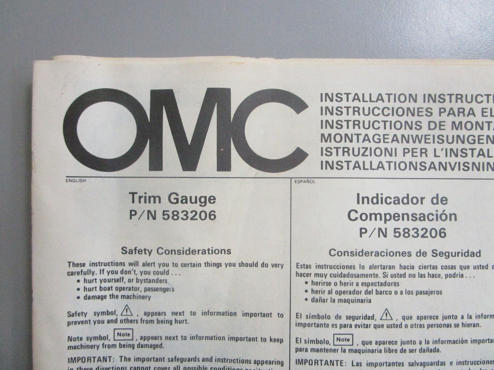 *NEW OEM* 0820 OMC Johnson Evinrude Trim Gauge Wiring Harness Kit 583206 0583206